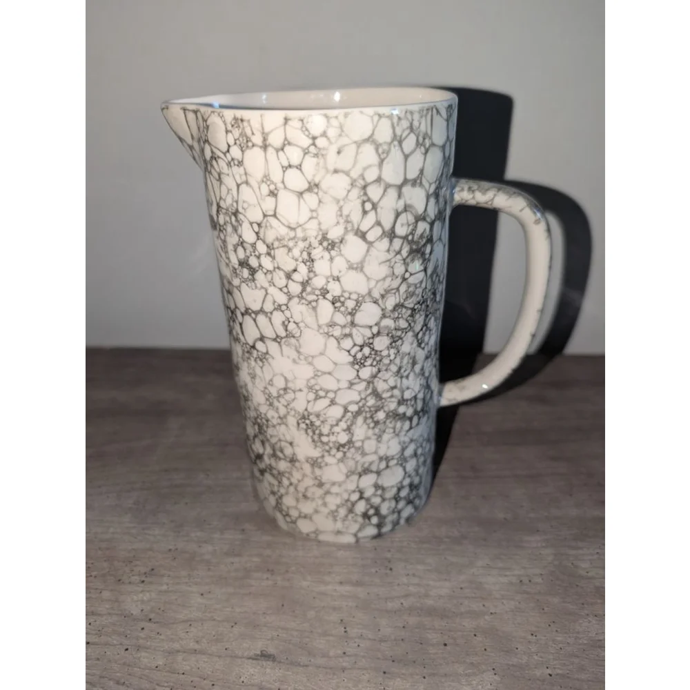 Lenox Pebble Cove White Black Serveware Pitcher One Size